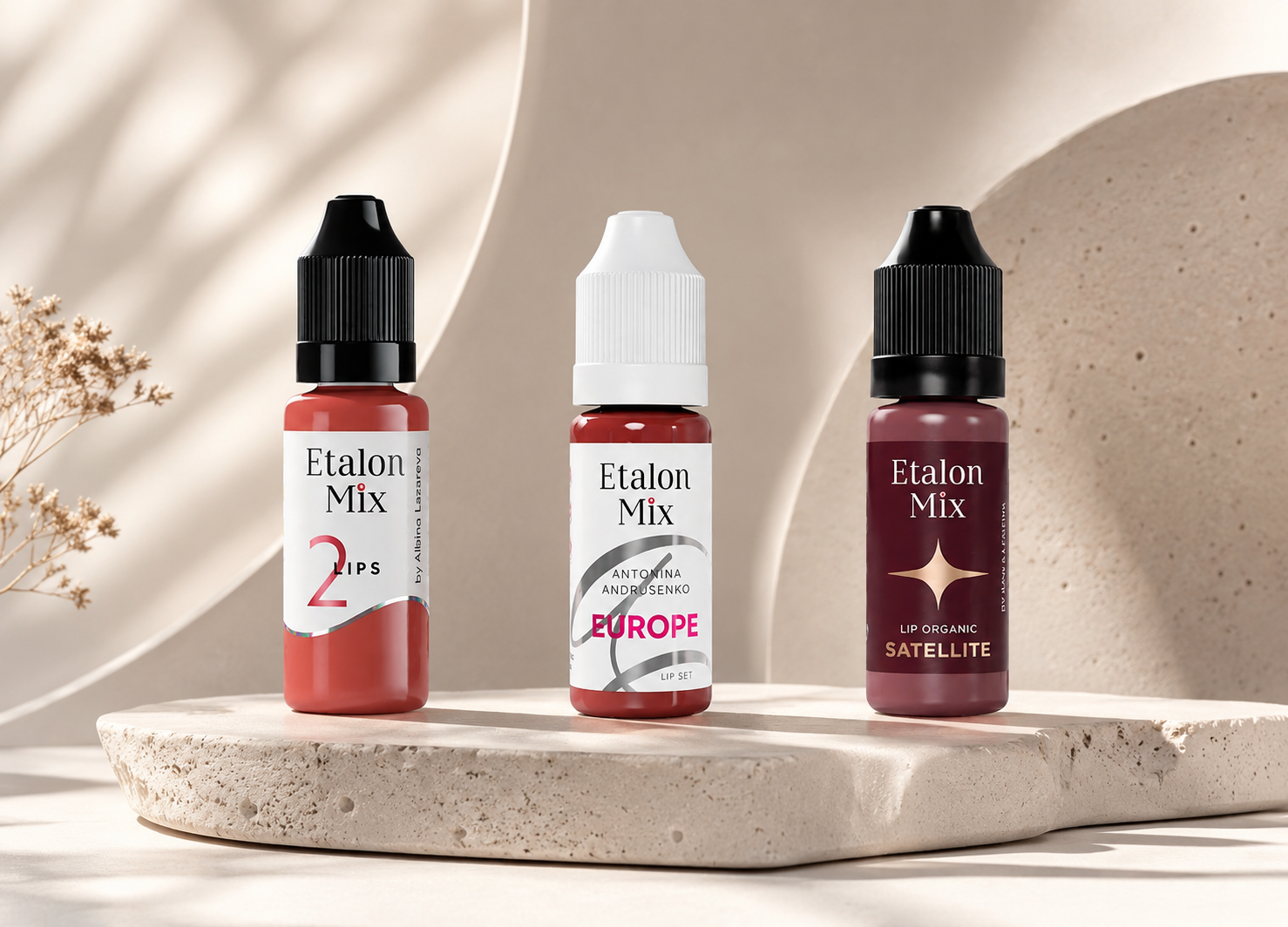 Types of permanent lip makeup pigments- explore the Etalon Mix series and choose the ideal shade